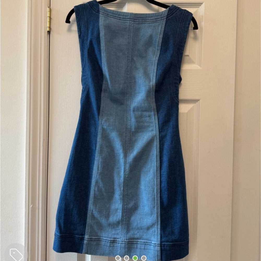 Anthropologie Pilcro Sleeveless Two-Tone Denim Mini Dress - Picture 3 of 4